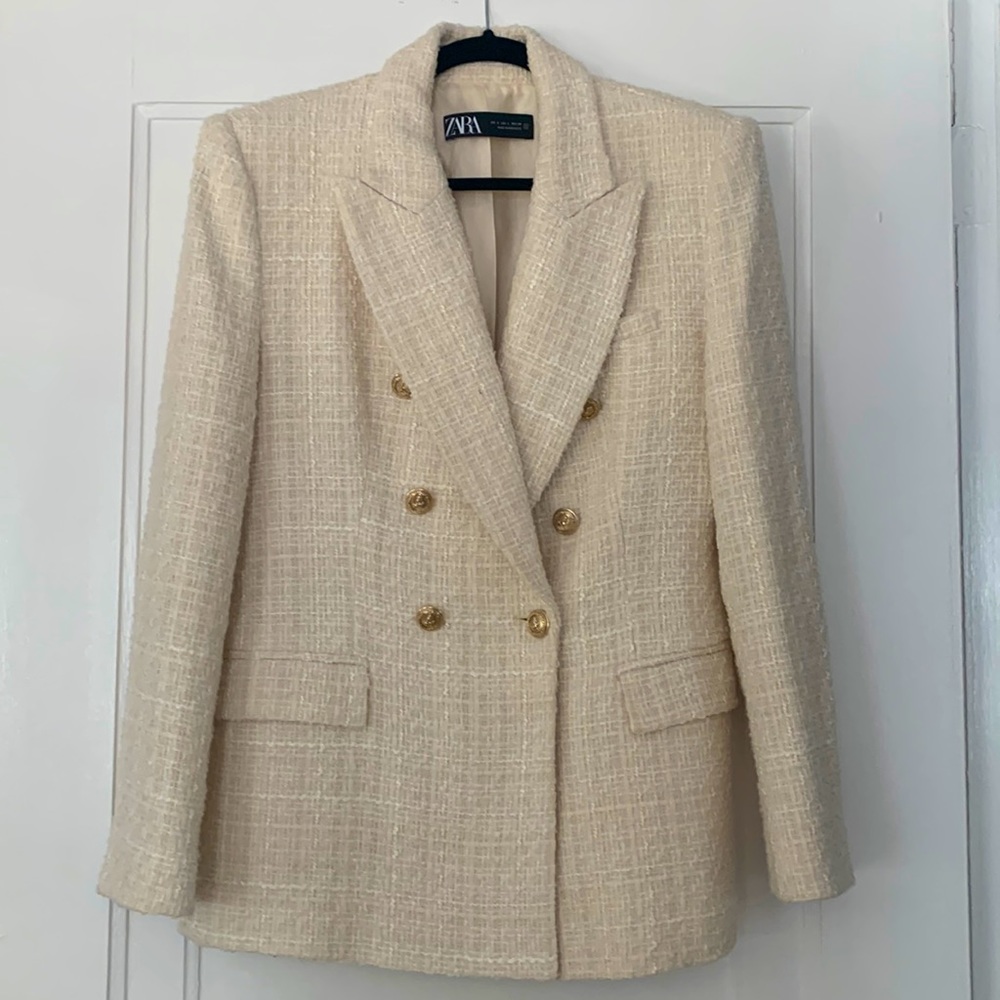 Zara cream color blazer.